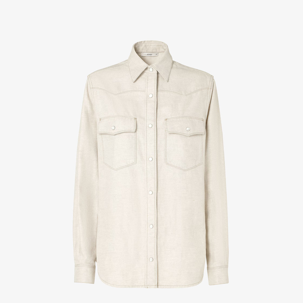 Ivory Selleria denim shirt RUNWAY DELUXE