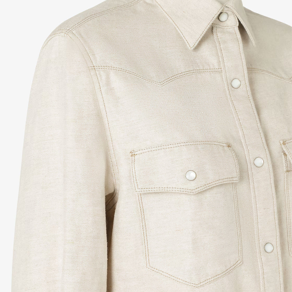 Ivory Selleria denim shirt RUNWAY DELUXE