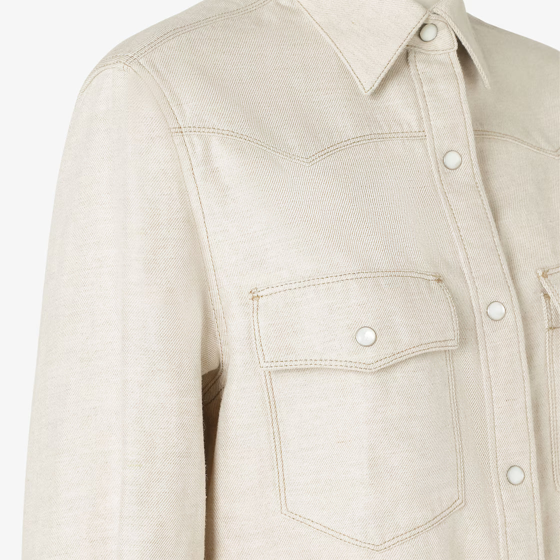 Ivory Selleria denim shirt RUNWAY DELUXE
