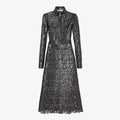 Black macramé leather dress
