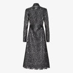 Black macramé leather dress
