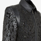 Black macramé leather dress
