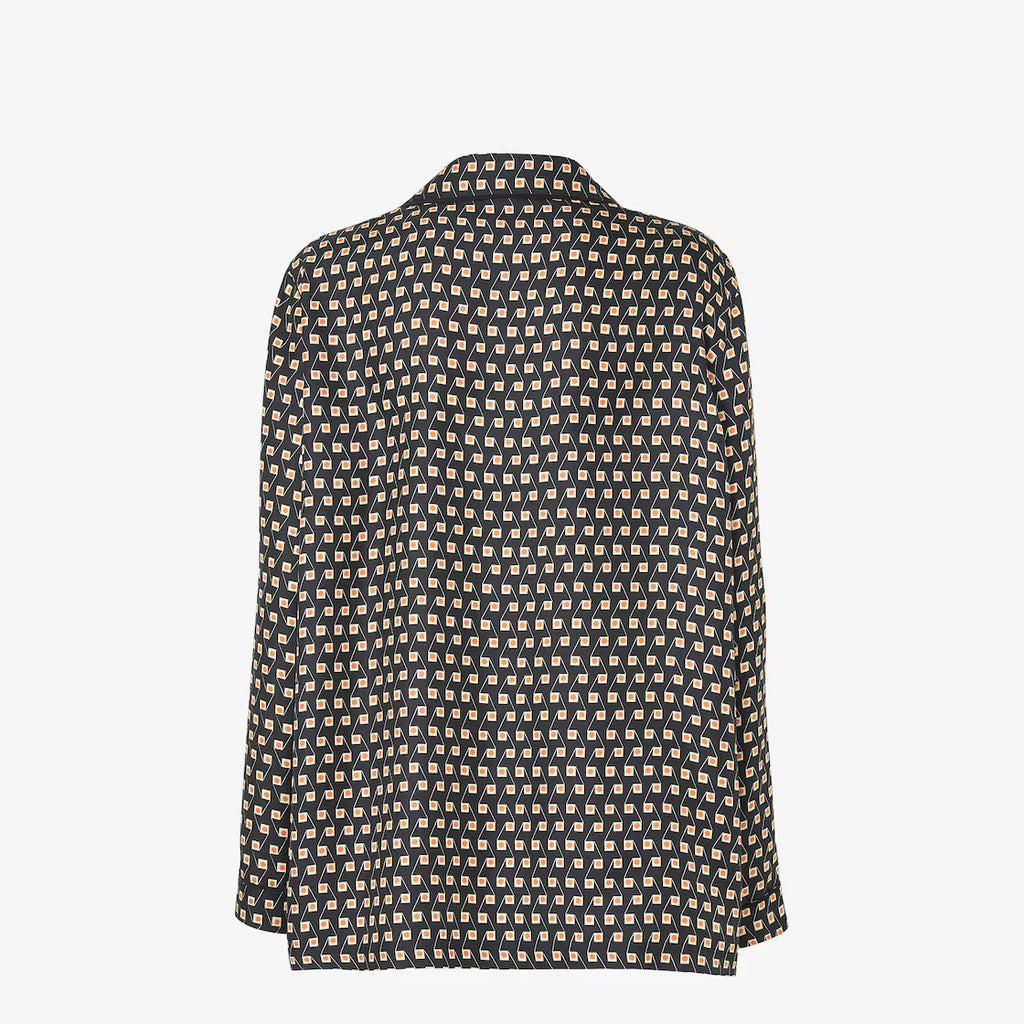 Black printed silk shirt RUNWAY DELUXE