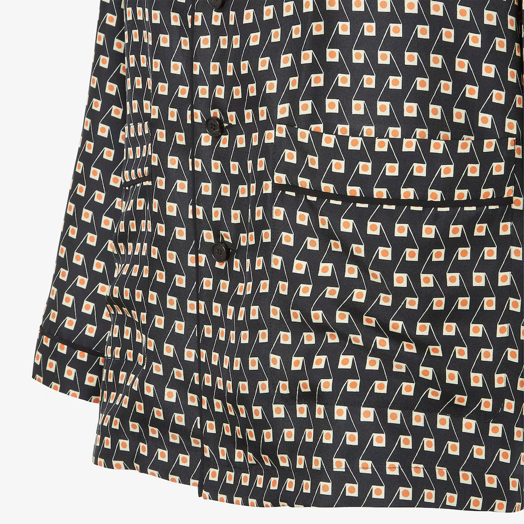 Black printed silk shirt RUNWAY DELUXE