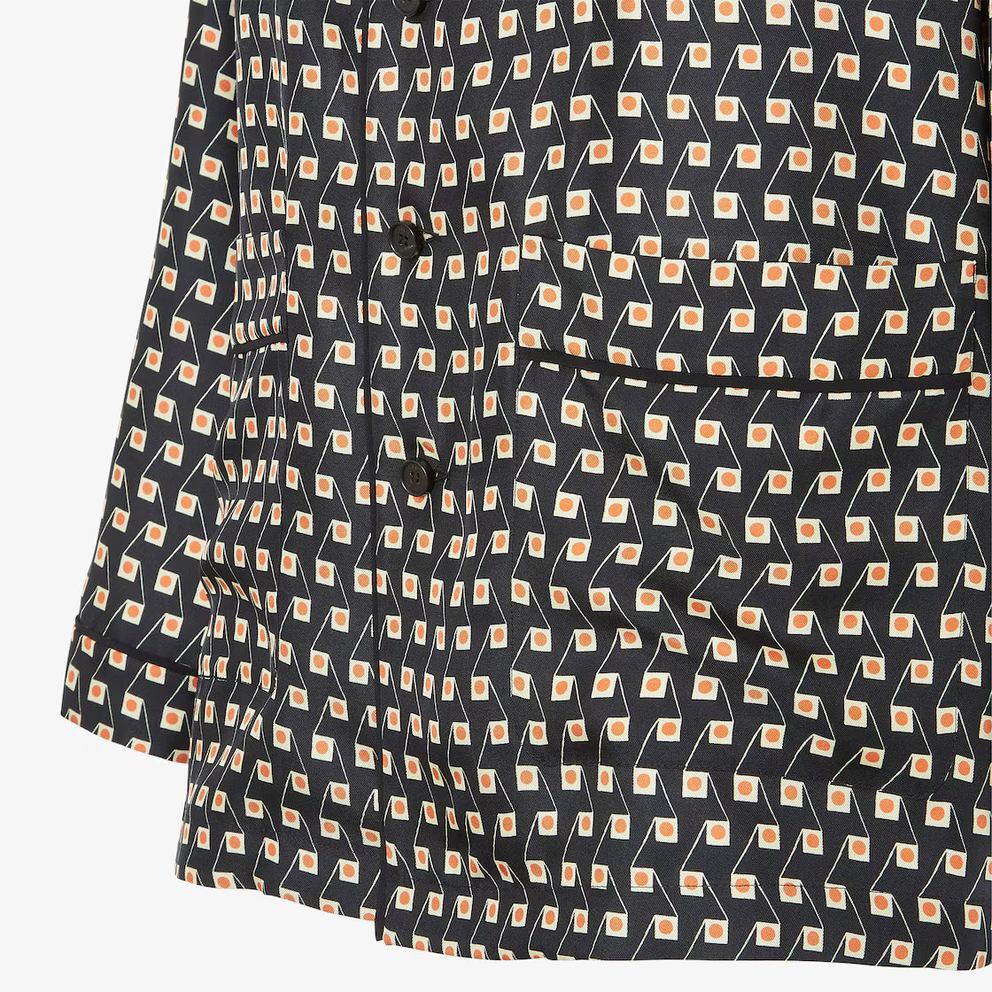 Black printed silk shirt RUNWAY DELUXE