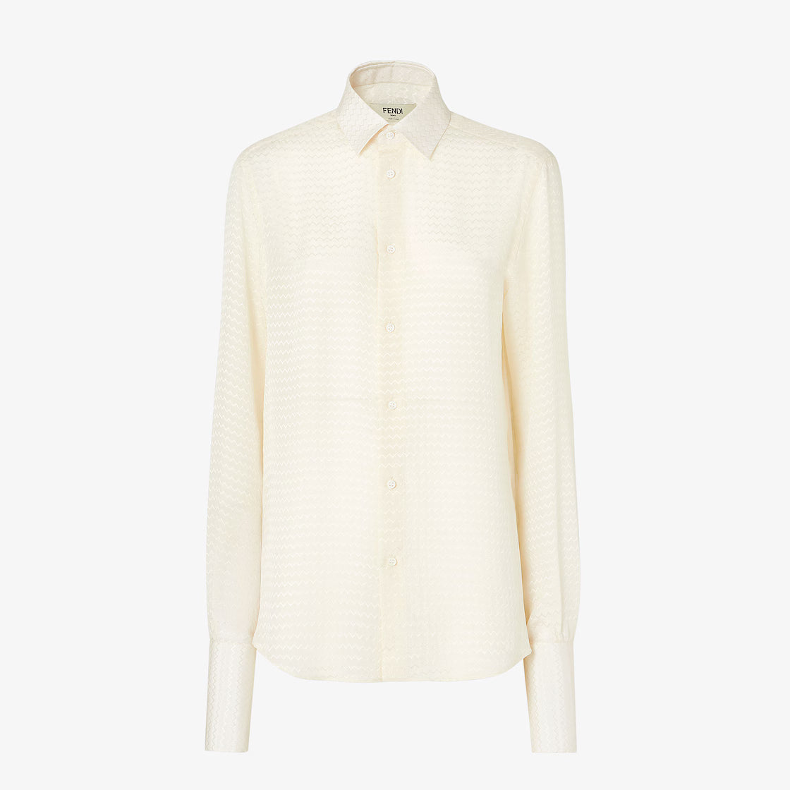 Ivory silk jacquard shirt RUNWAY DELUXE