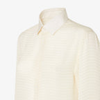 Ivory silk jacquard shirt RUNWAY DELUXE