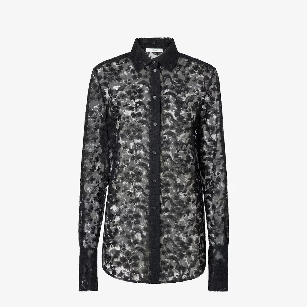 Ivory Peonia lace shirt RUNWAY DELUXE