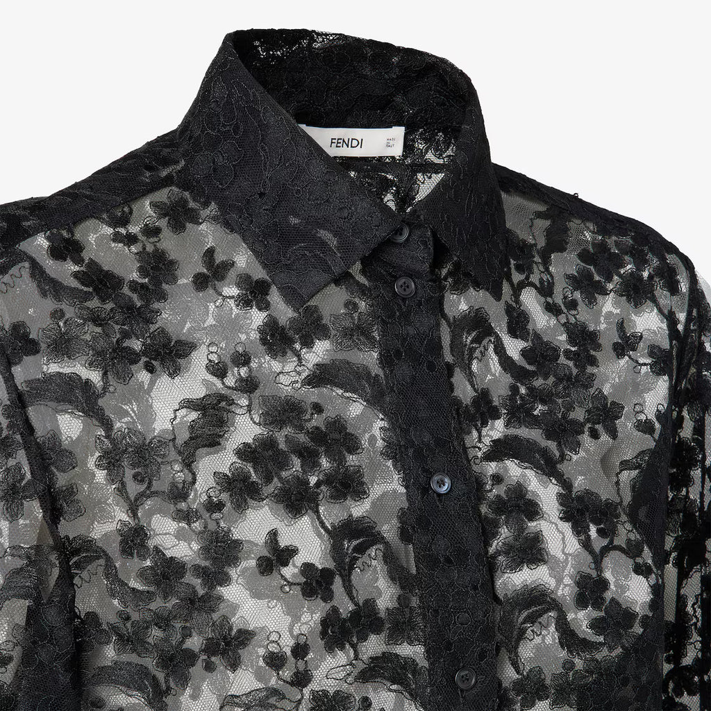 Ivory Peonia lace shirt RUNWAY DELUXE