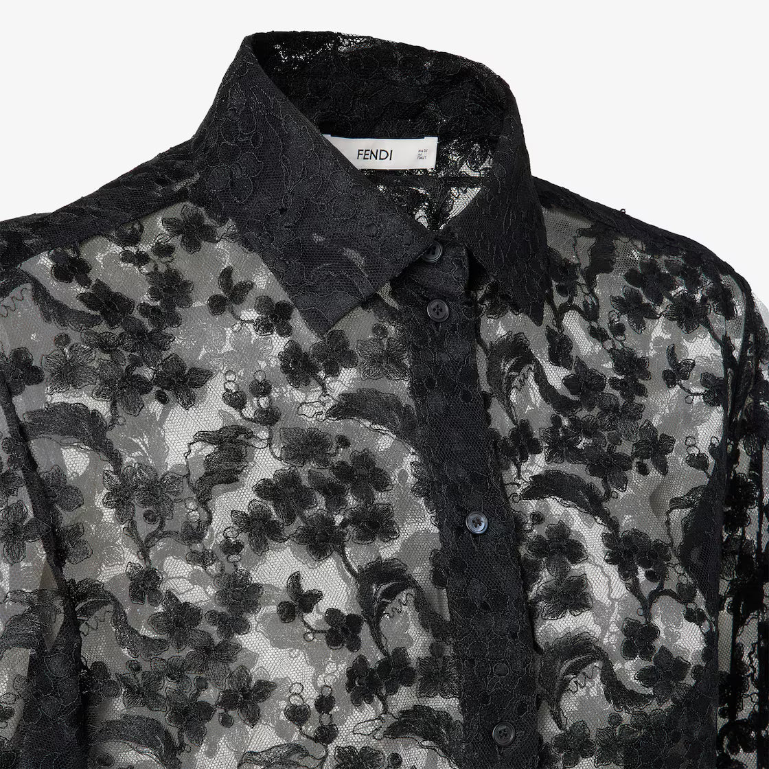 Ivory Peonia lace shirt RUNWAY DELUXE