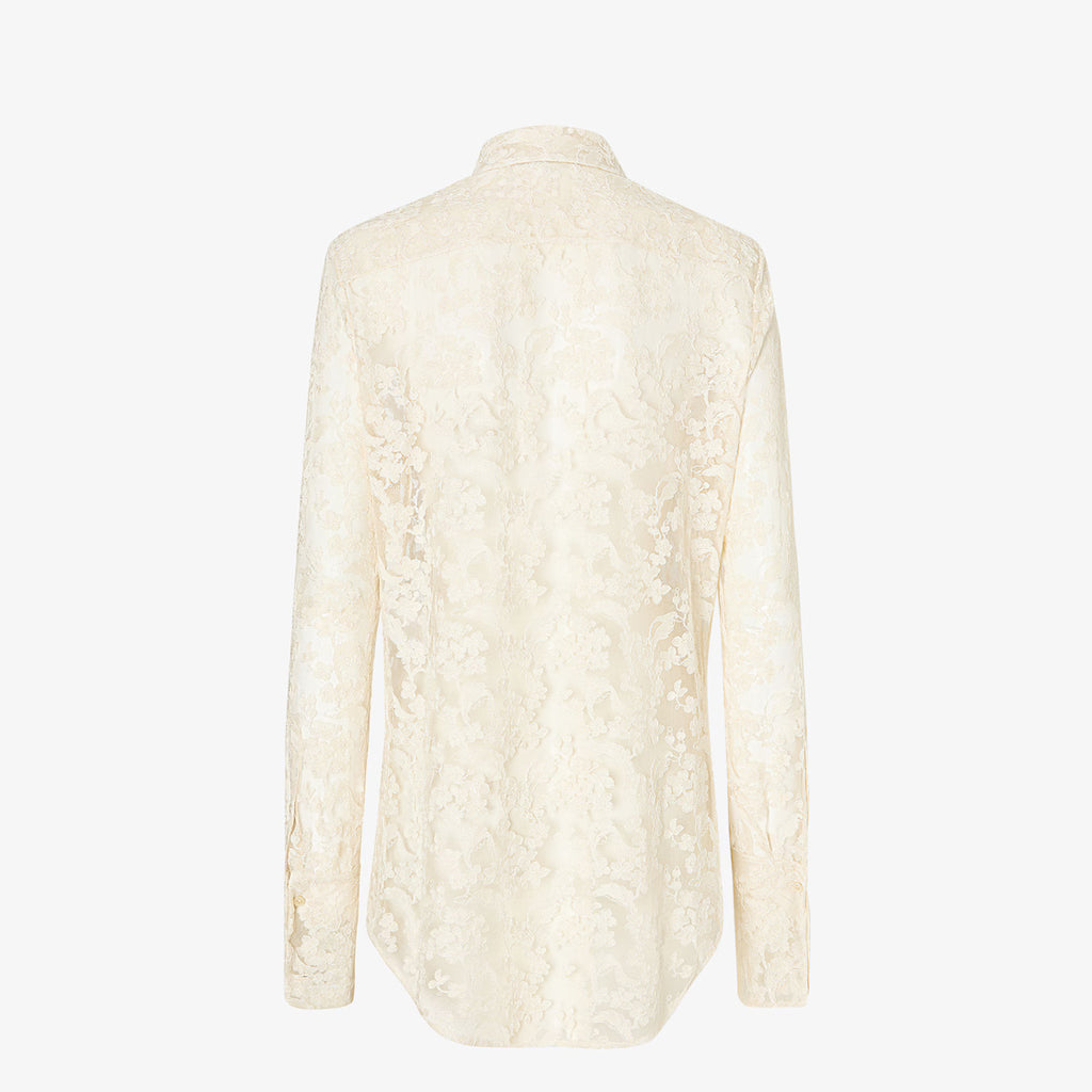 Ivory Peonia lace shirt RUNWAY DELUXE
