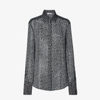 Black printed georgette shirt RUNWAY DELUXE
