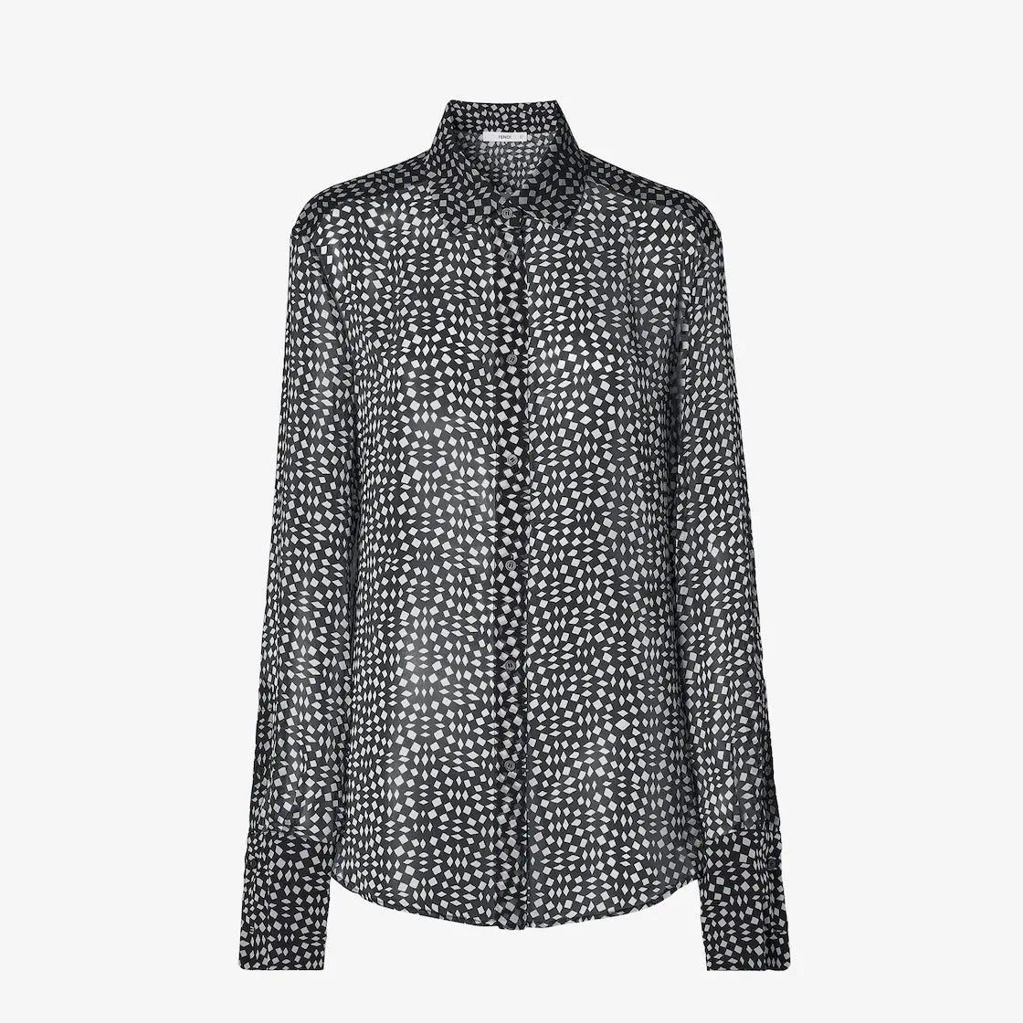 Black printed georgette shirt RUNWAY DELUXE