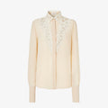 Parchment-coloured georgette shirt RUNWAY DELUXE