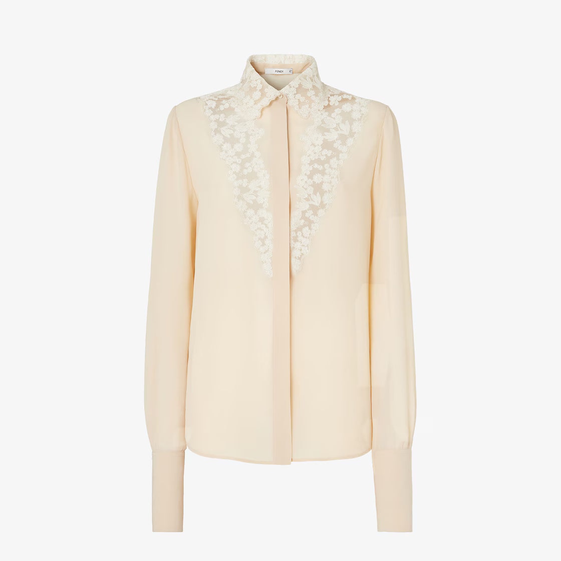 Parchment-coloured georgette shirt RUNWAY DELUXE