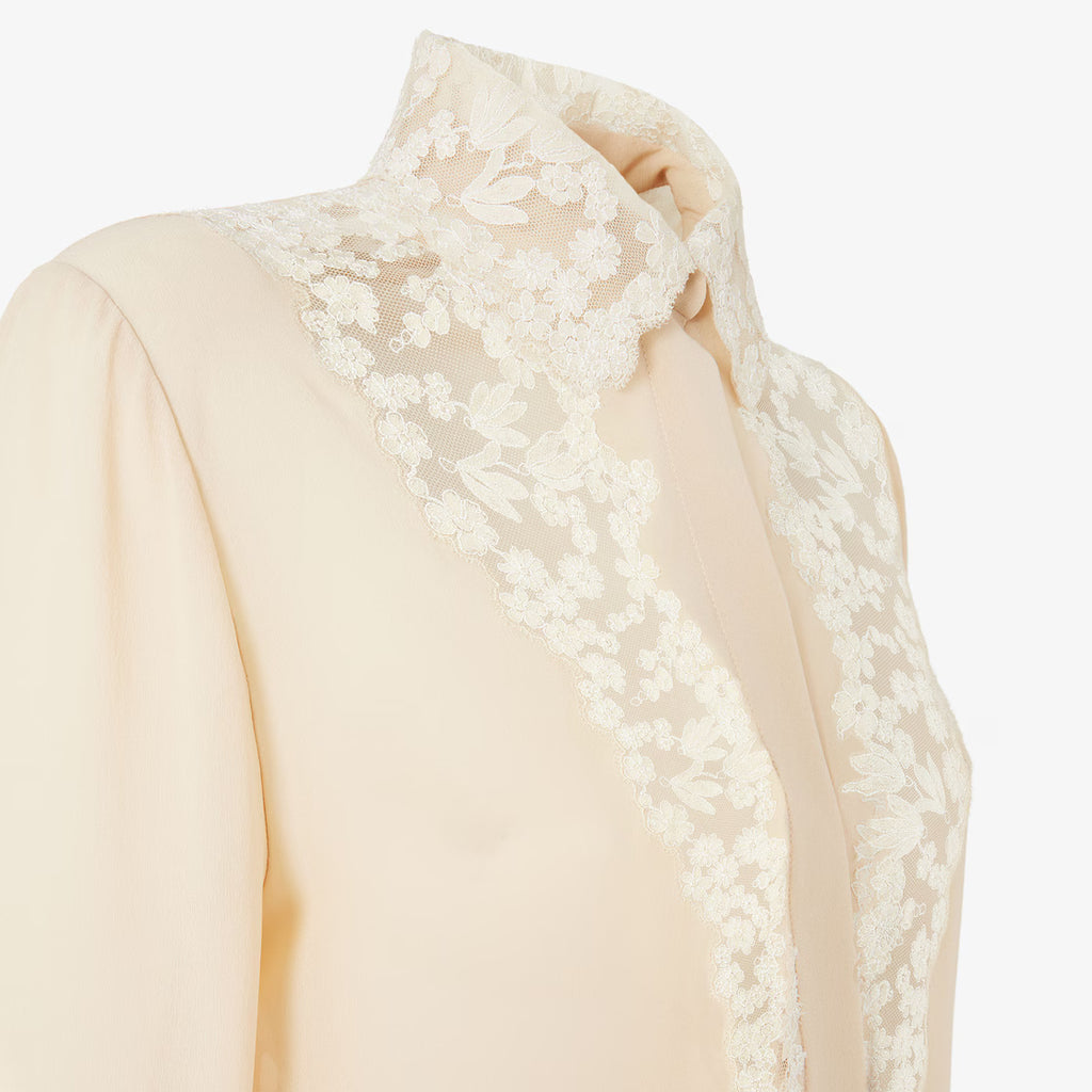 Parchment-coloured georgette shirt RUNWAY DELUXE