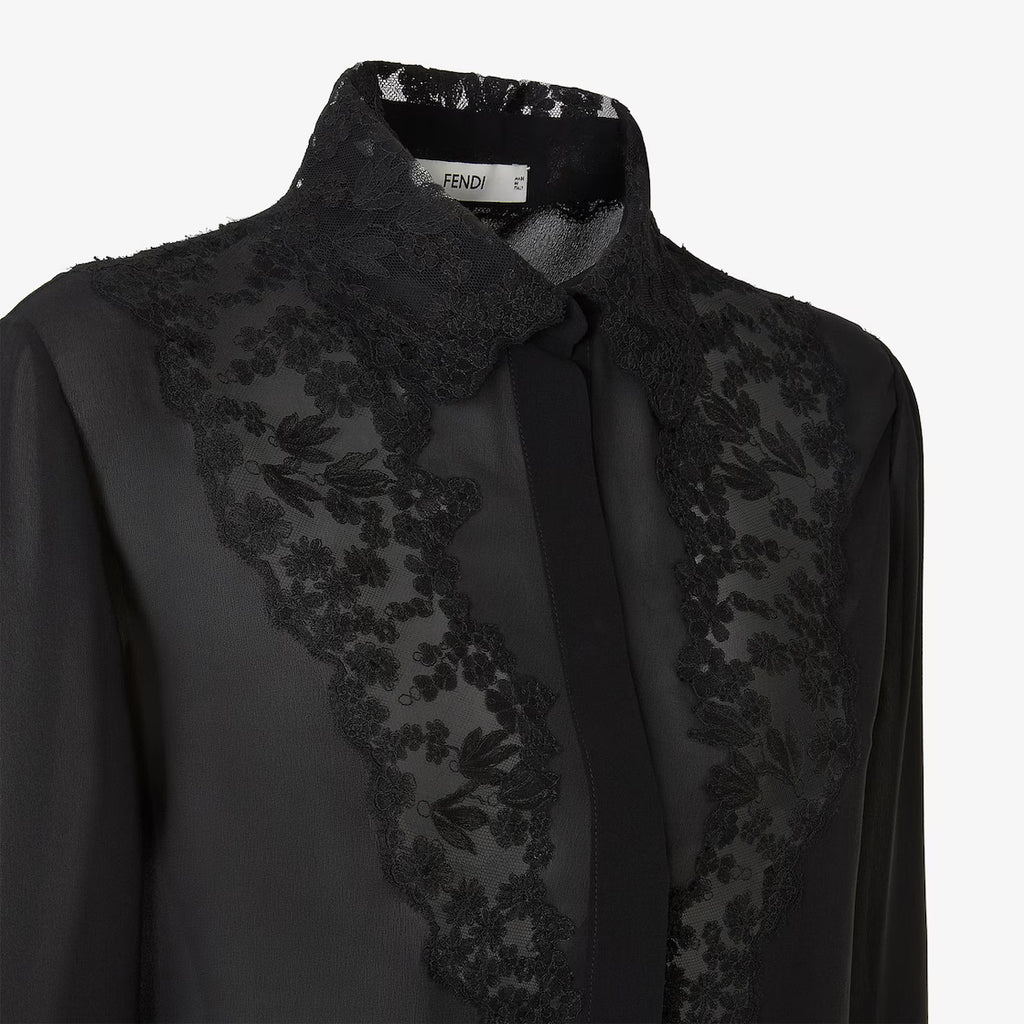 Black georgette shirt RUNWAY DELUXE