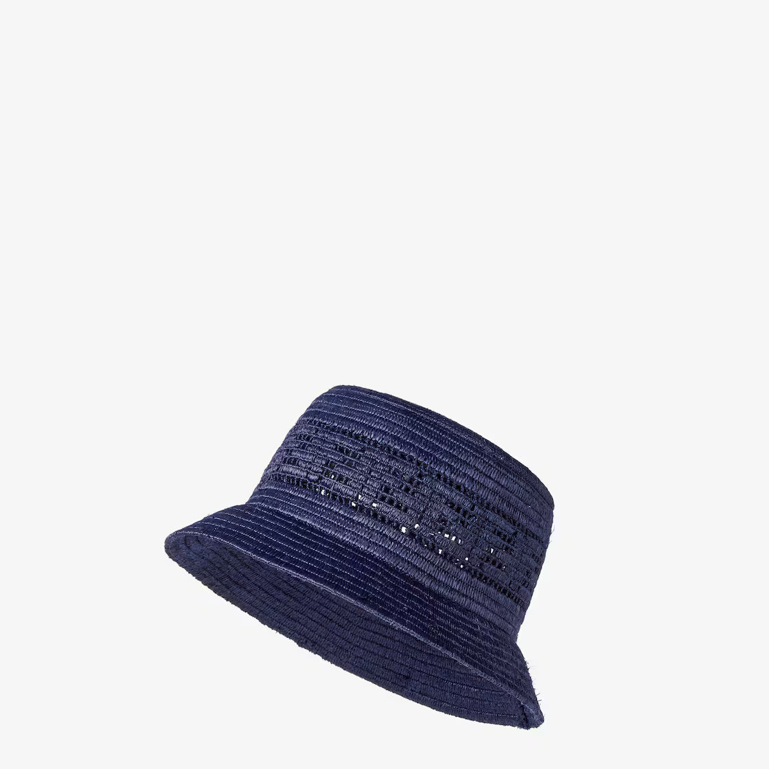 Blue raffia bucket hat