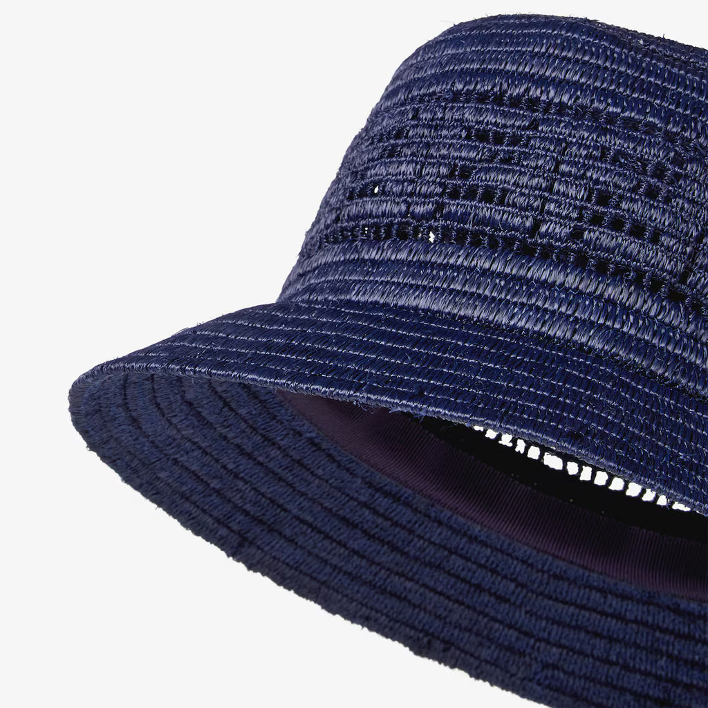 Blue raffia bucket hat