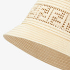 Beige raffia bucket hat