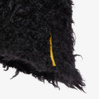 Black shearling-effect wool cloche hat