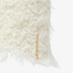 Ivory shearling-effect wool cloche hat
