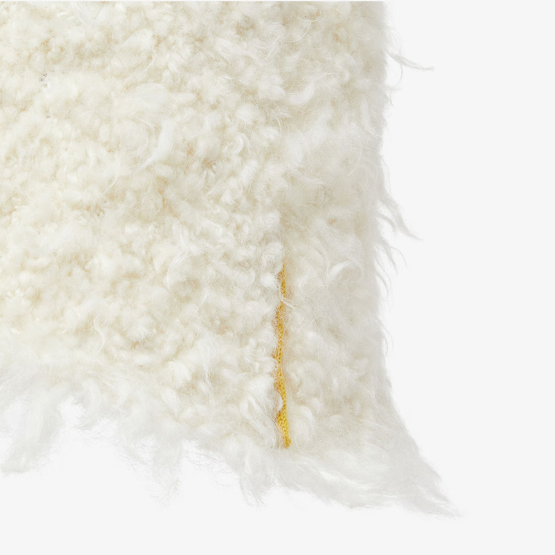 Ivory shearling-effect wool cloche hat