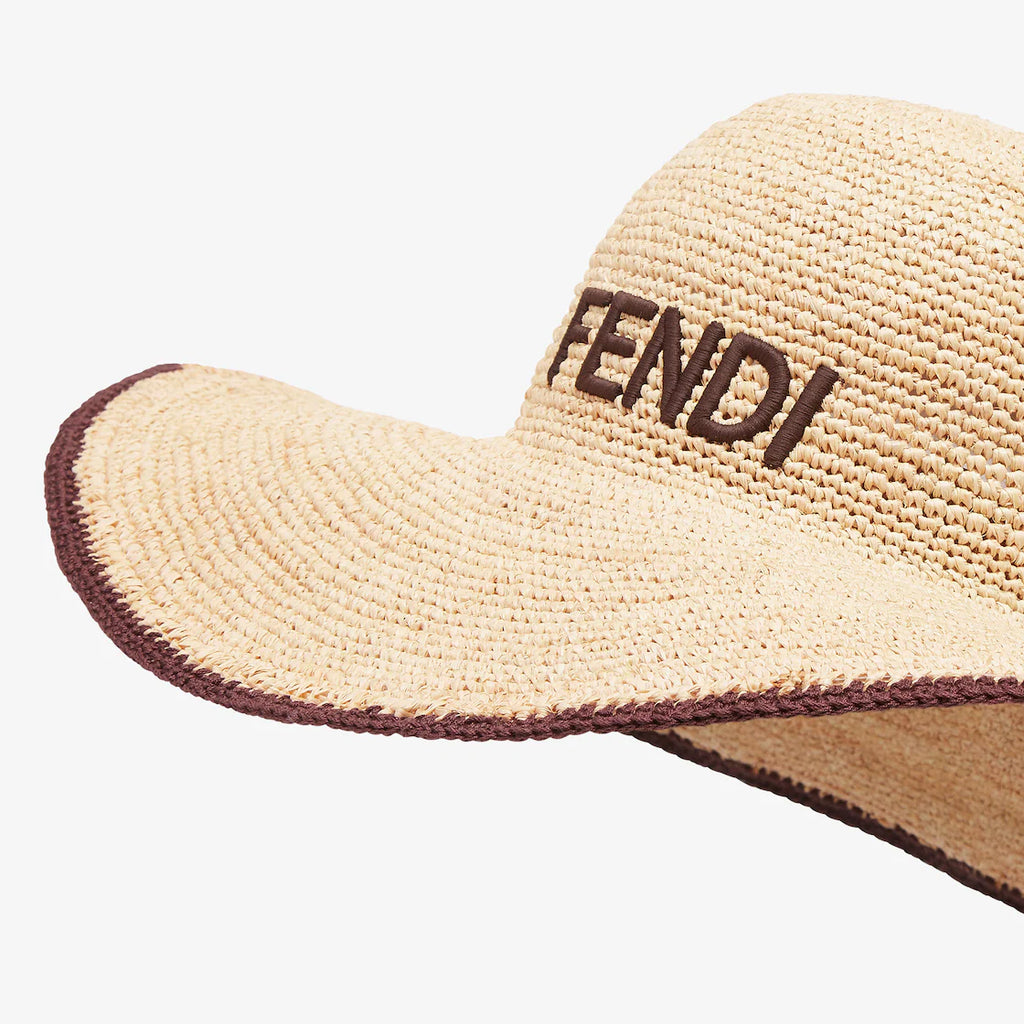 Beige raffia hat