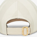 Beige Pequin canvas baseball cap