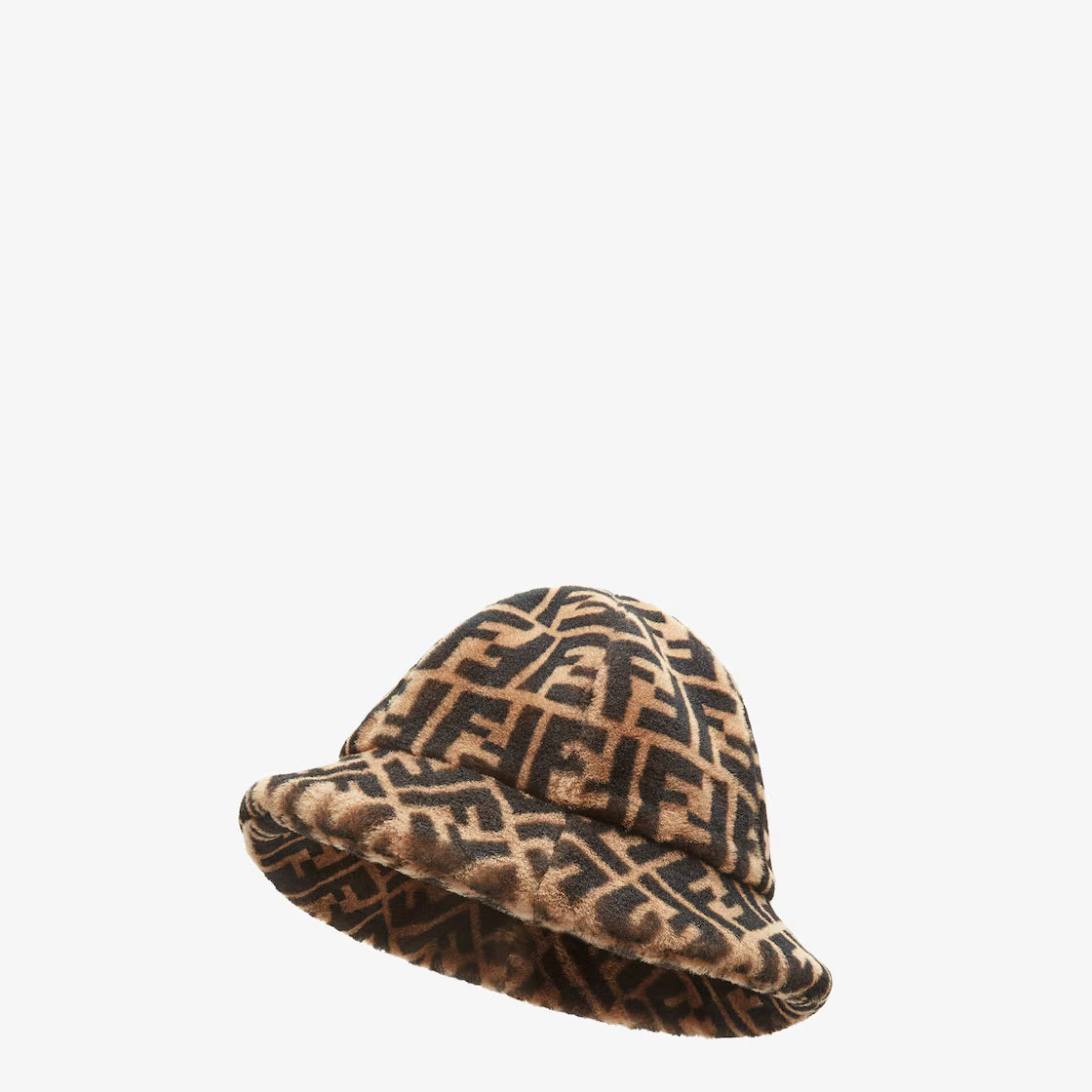 Brown shearling hat