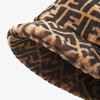 Brown shearling hat