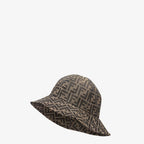 Brown canvas cloche hat