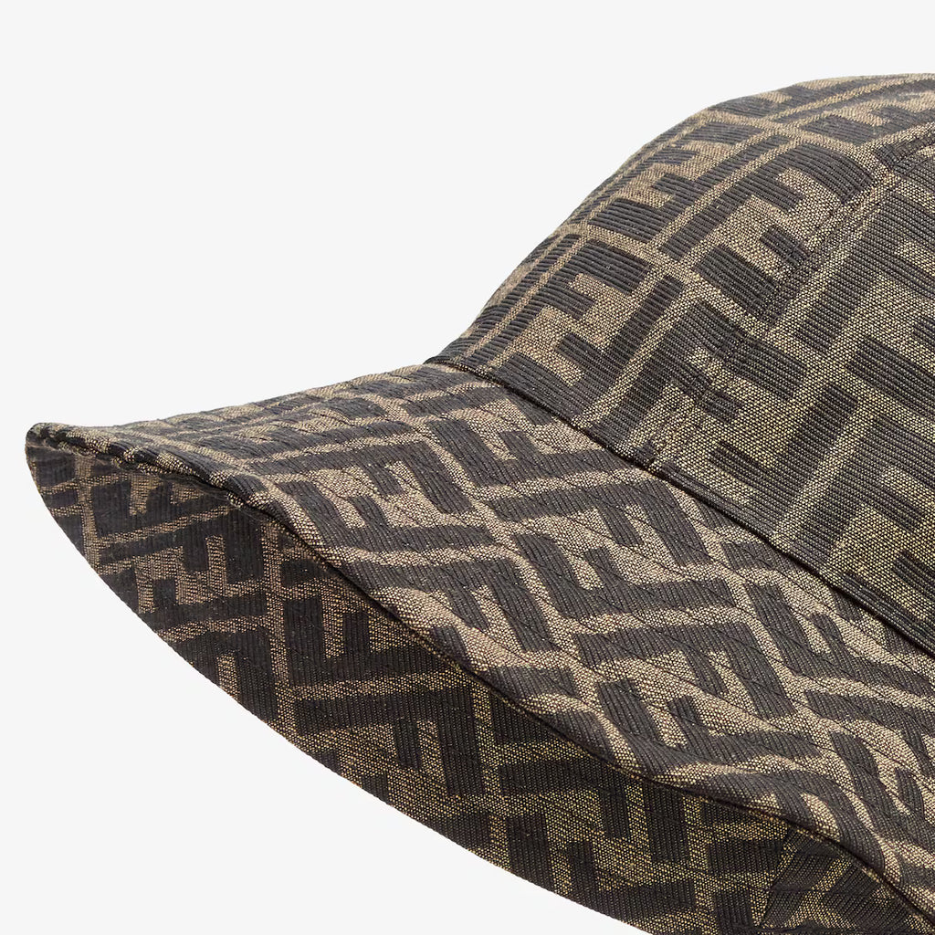 Brown canvas cloche hat