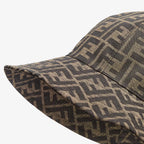 Brown canvas cloche hat