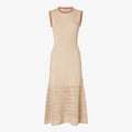 Beige cotton crochet dress