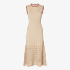 Beige cotton crochet dress