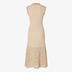 Beige cotton crochet dress