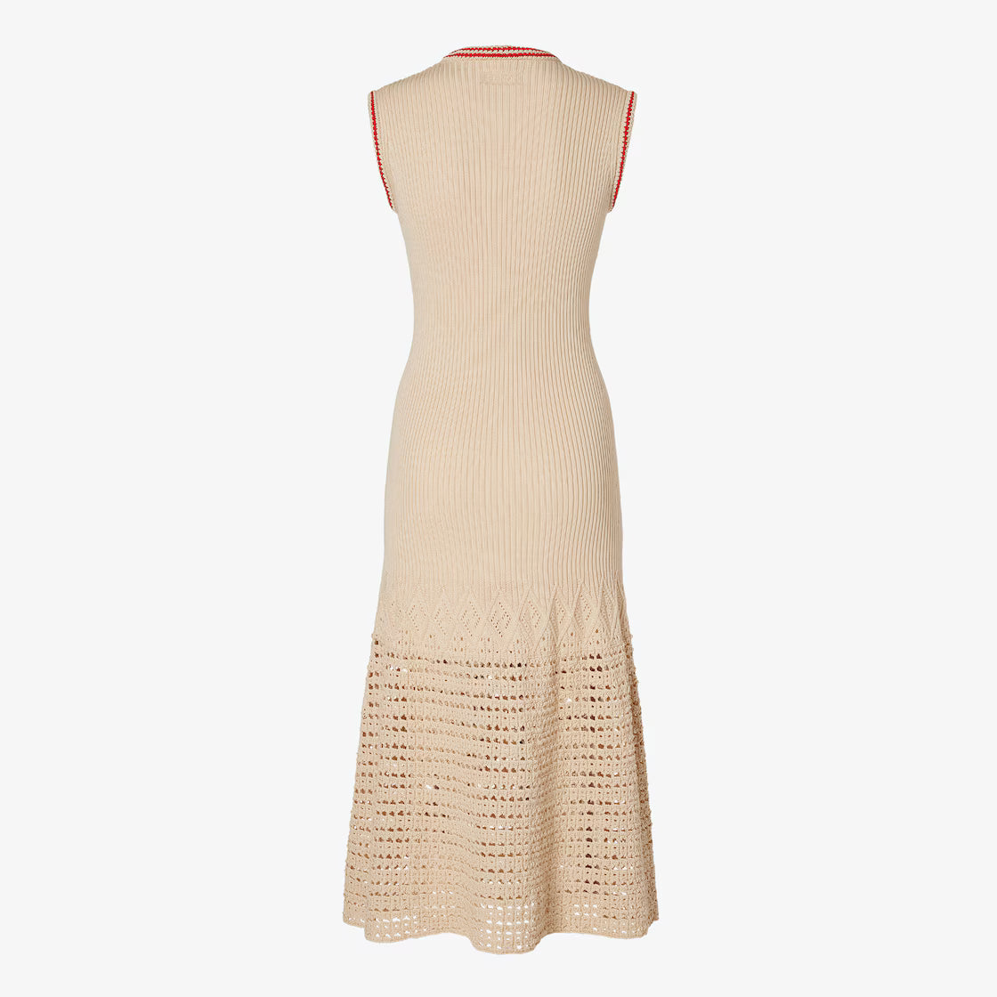 Beige cotton crochet dress