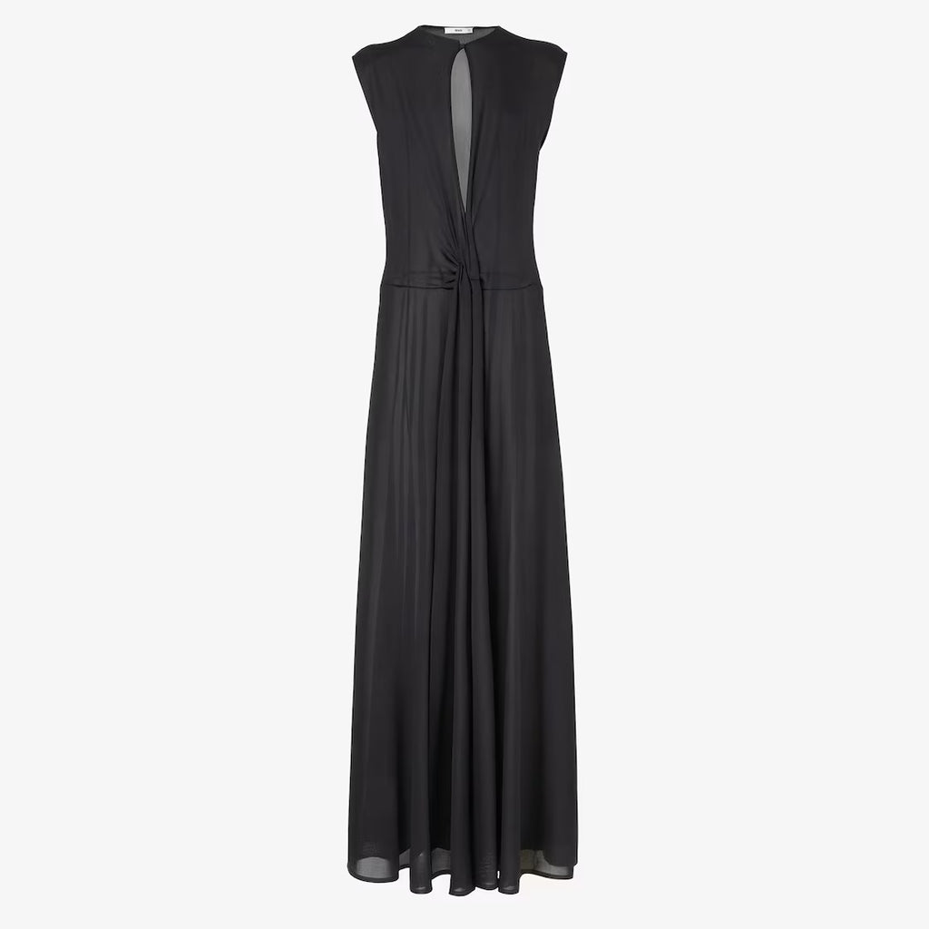 Black silk yarn dress
