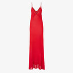 Red silk yarn dress