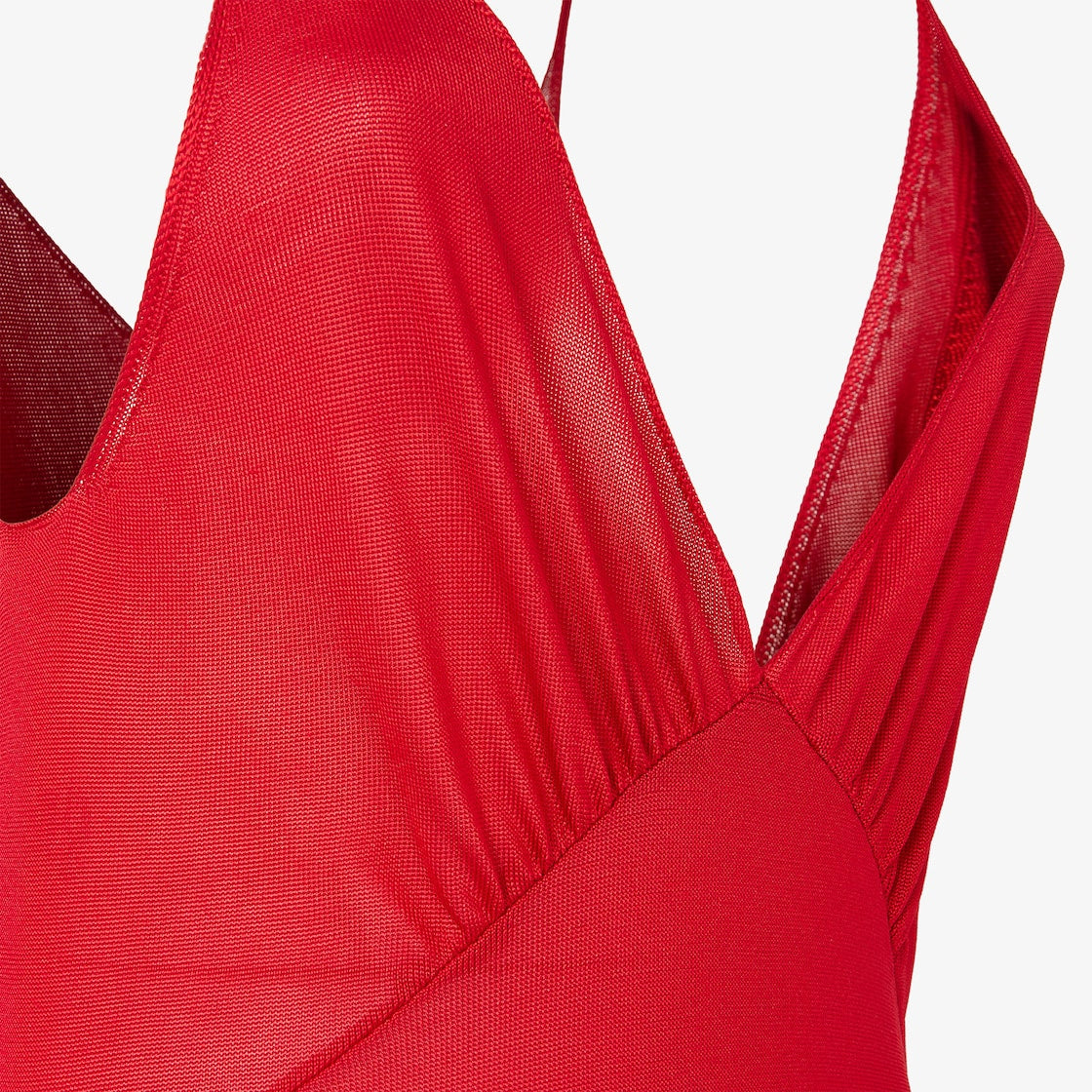 Red silk yarn dress