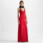 Red silk yarn dress
