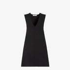 Black wool piqué dress