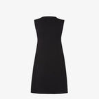 Black wool piqué dress