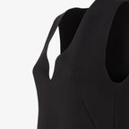 Black wool piqué dress