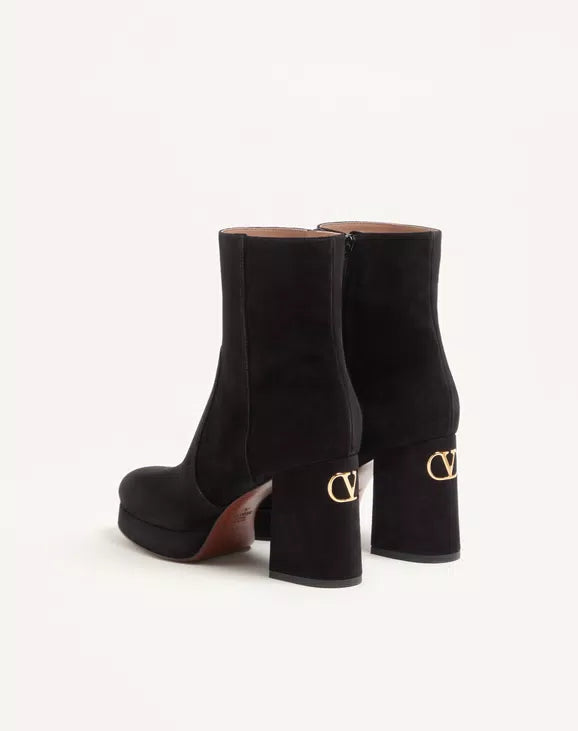 Fawcette Platform Ankle Boot In Split Leather 90Mm