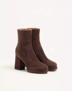 Fawcette Platform Ankle Boot In Split Leather 90Mm