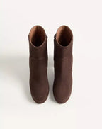 Fawcette Platform Ankle Boot In Split Leather 90Mm