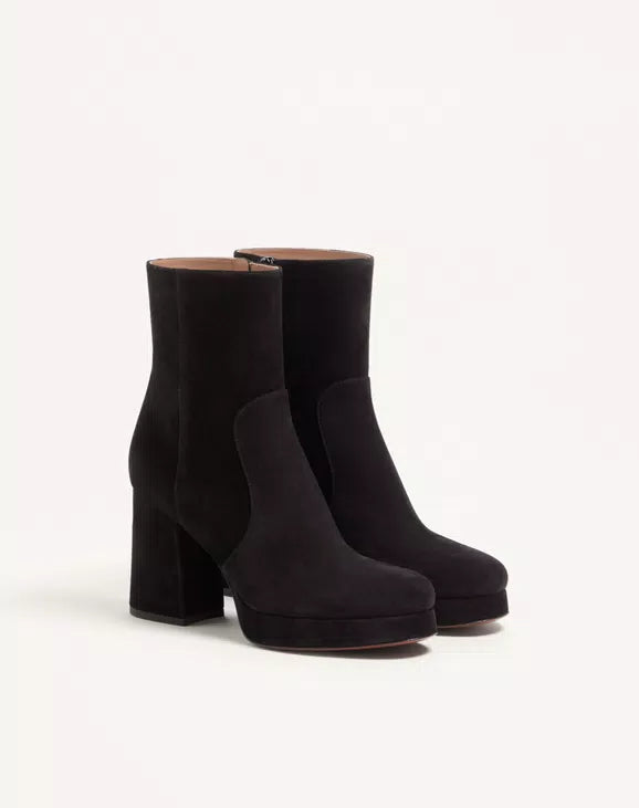 Fawcette Platform Ankle Boot In Split Leather 90Mm