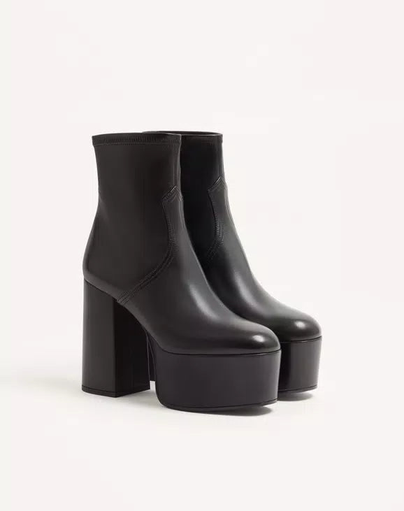 Fawcette Platform Ankle Boot In Stretch Nappa 120Mm